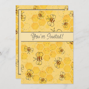 Invitation Bee Buzzing Honey Bees mignonne