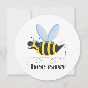 Invitation Bee caractère avec mustache lunettes de soleil Bee