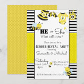 Invitation Bee Cute Honeycomb Genre Bébé Revey Party (Devant / Derrière)