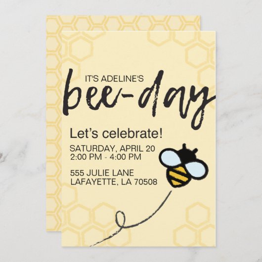 Invitation Bee-Day (Devant / Derrière)