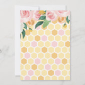 Invitation Bee Day bumblebebe 1er anniversaire rose floral In (Dos)