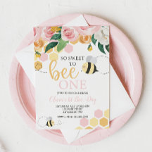 Bee Day bumblebebe 1er anniversaire rose floral In
