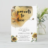 Invitation Bee de tournesol | Baby shower d'abeilles (Debout devant)