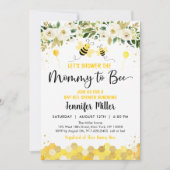 Invitation Bee Greenery Or Baby shower neutre genre (Devant)