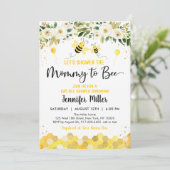 Invitation Bee Greenery Or Baby shower neutre genre (Debout devant)
