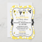 Invitation Bee Honeypeb Polka Point Imprimer Baby shower Invi (Devant)