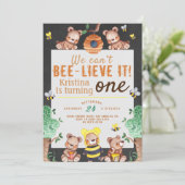 Invitation Bee lieve It Honey Bear Anniversaire (Debout devant)