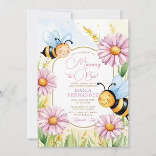 Invitation Bee Mommy to Bee Baby shower Pink Sunflowers
