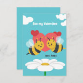 Invitation Bee My Valentine Card (Devant / Derrière)