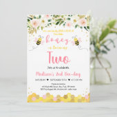 Invitation Bee Rose Gold Floral Girl Second (Debout devant)