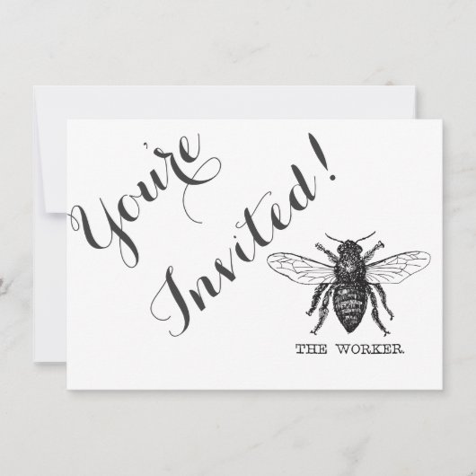 Invitation Bee Worker Honey Black Bumblebee (Devant)