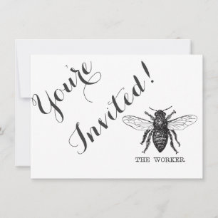 Invitation Bee Worker Honey Black Bumblebee