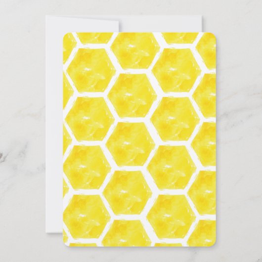 Invitation BEEday Honey Bee Yellow 5e fête d'anniversaire (Dos)