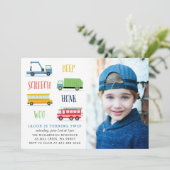 Invitation Beep Choo Vroom fête d'anniversaire Photo (Debout devant)
