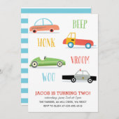 Invitation Beep Honk Woo Fête d'anniversaire de l'enfant Invi (Devant / Derrière)