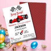 Invitation Béep moderne bip rouge course voiture sport 7e ann