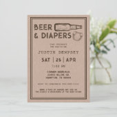 Invitation Beer and Diapers Men's Baby Shower Diaper Party  (Debout devant)