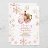 Invitation Beer and Milk Bottle Baby Is Brewing Baby Shower (Devant / Derrière)