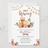 Invitation Beer Baby Is Brewing Fall Baby Shower  (Devant)