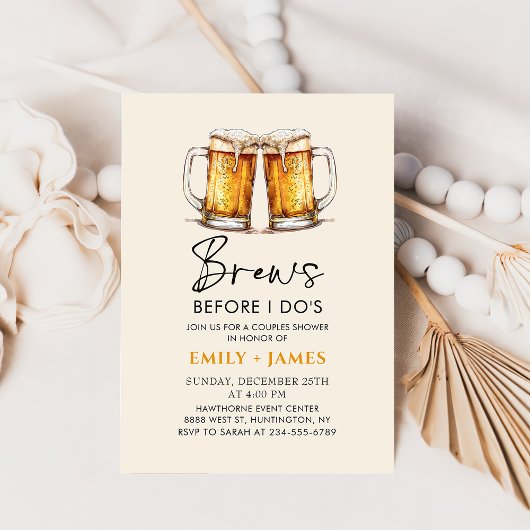 Invitation Beer Casual Couples Wedding Bridal Shower