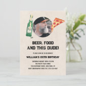 Invitation Beer Dude Photo Man Funny 100th Birthday (Debout devant)
