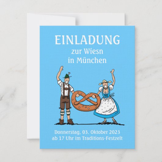 Invitation BEER FESTIVAL Munich Couple Pretzel (Devant)