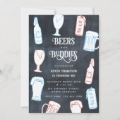 Invitation Beers Rustic Hand Drawn Funny Beer Birthday (Devant)