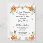 Invitation Bees Spring Petit Fleur sauvage Baby shower fille (Devant)