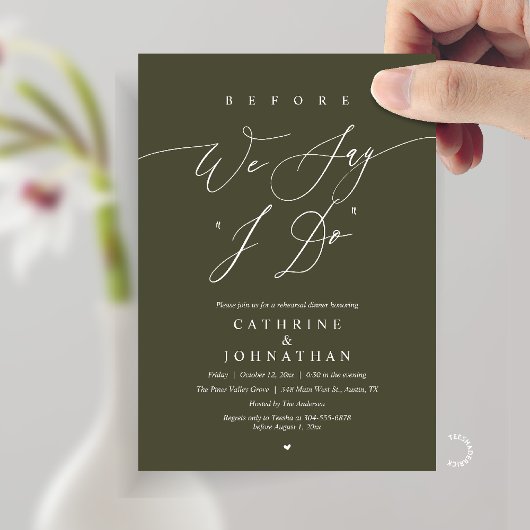 Invitation Before we say "I Do", Wedding Rehearsal Dinner