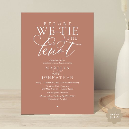 Invitation "Before we tie the knot", Wedding Rehearsal Dinner