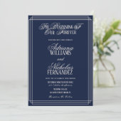 Invitation Beginning Of Our Forever Timeless Navy Wedding (Debout devant)