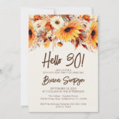 Invitation Beige 30e anniversaire automne floral (Devant)