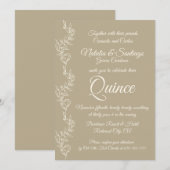 Invitation Beige blanc cassé garçon jumeau Fiesta de Quince (Devant / Derrière)