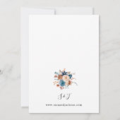 Invitation Beige & bleu Dusty Mariage Floral (Dos)