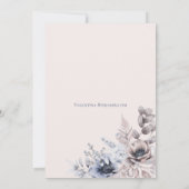 Invitation Beige bleu foncé élégant (Dos)