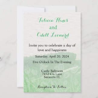 Invitation Beige Boho Floral Vert Vert Aquarelle moderne Mari