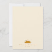 Invitation Beige Boho Sunshine Ici Vient Le Baby shower Fils (Dos)