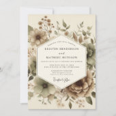 Invitation Beige Botanical Autumn Wedding (Devant)