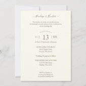 Invitation Beige Brown Chic Lace Romantic Couple Wedding (Dos)
