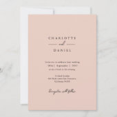 Invitation Beige Brown, moderne, minimal, mariage de typograp (Devant)