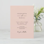 Invitation Beige Brown, moderne, minimal, mariage de typograp (Debout devant)