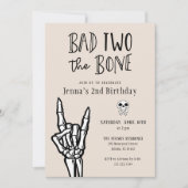 Invitation Beige clair Bad Two The Bone 2e fête d'anniversair (Devant)