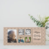 Invitation beige de Multi-Photo de diamants (Debout devant)