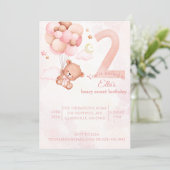 Invitation beige douce Boho rose arc-en-ciel (Debout devant)
