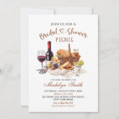 Invitation Beige Earth Tone Bridal Shower Picnic Party (Devant)