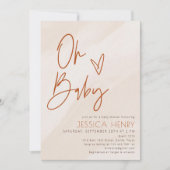 Invitation Beige esthétique Baby shower moderne (Devant)