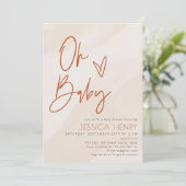 Invitation Beige esthétique Baby shower moderne (Debout devant)