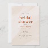 Invitation Beige esthétique Fête des mariées moderne (Devant)
