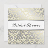 Invitation beige et jaune de Fête de la mariée (Dos)