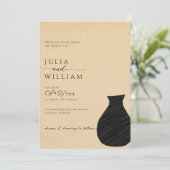 Invitation Beige et noir esthétique | MARIAGE (Debout devant)